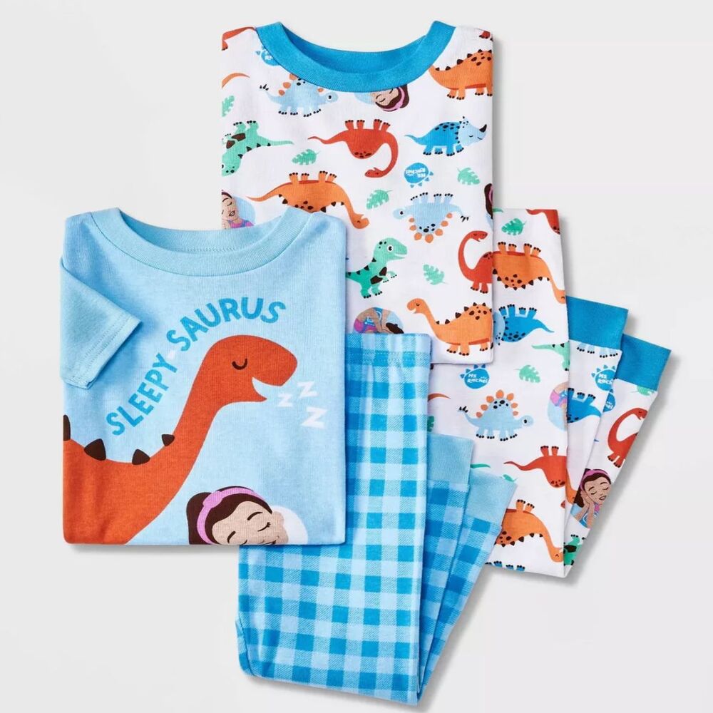 Ms. Rachel Dinosaur Toddler Boys' 4pc Snug Fit Cotton Pajama Set  - Size 3T NWT